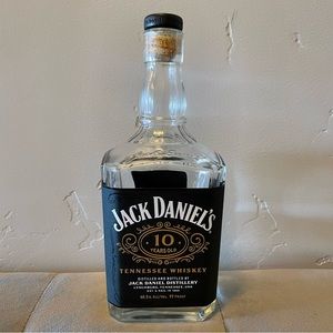 Empty Jack Daniels 10 Years Tennessee Whiskey Bottle